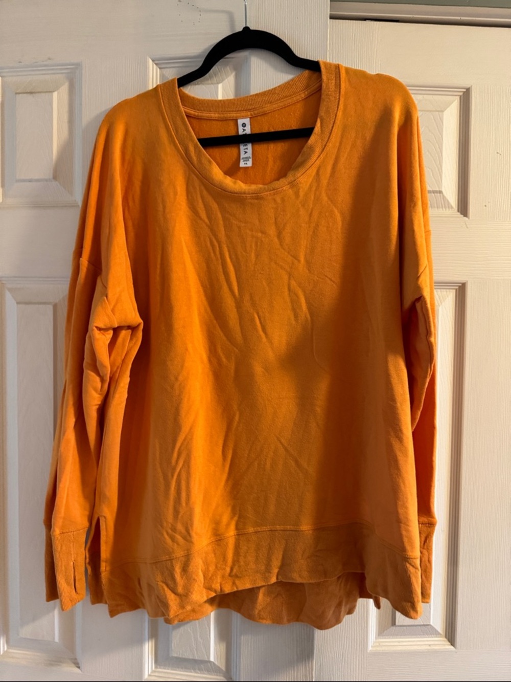 Athleta Coastal Luxe Casual Oversized Orange Women's Long Sleeve Top xl.